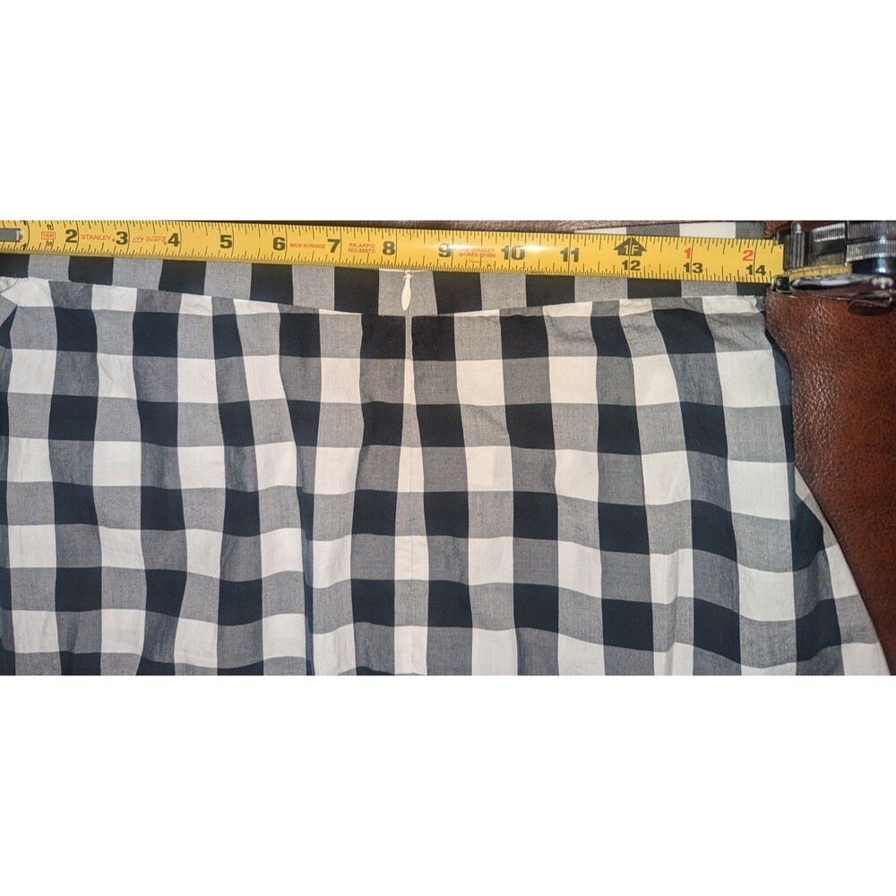 J. Crew Women's Black White Plaid Gingham Ruffled Mini Skirt, 6T - Picture 5 of 7